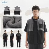 Etai men's clothing color block fleece vest jacket - trendy, high-quality sleeveless zip-up outerwear for men
