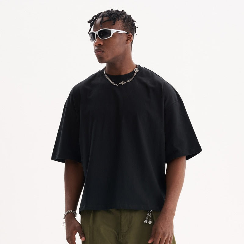 Etai men's premium boxy fit trendy brand pure cotton short-sleeve t-shirt - solid colors available