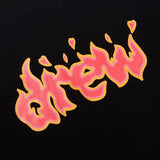 Drew house t-shirt - spring/summer - d@ew washed & distressed flame letter crew neck pullover short sleeve