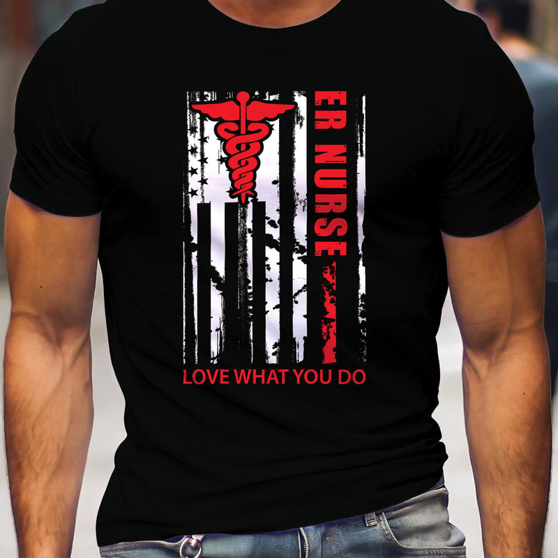 Man T Shirt Cotton round Neck Heat Transfer Patch Short Sleeve Shirt