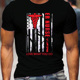 Man T Shirt Cotton round Neck Heat Transfer Patch Short Sleeve Shirt