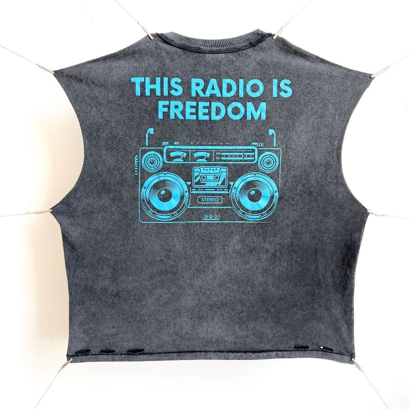 saint m t shirts  s.m audio letter limited edition pullover casual tank top - wholesale