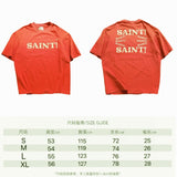 saint m t shirts Spring and summer s.m slurry printing, hole coding, wax dyeing, stir-fried washing short sleeves