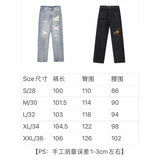 Drew house pants spring & fall fog high street smiley hole denim pants