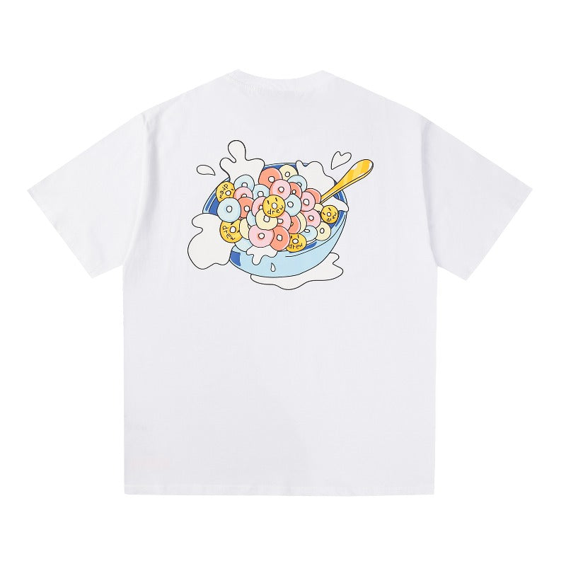 Drew house t shirt spring and summer d@ew cartoon candy pattern round neck pullover short sleeves