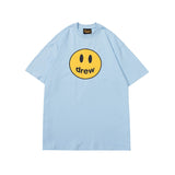 Drew house t-shirt - spring/summer collection - d@ew smiley face letter print crew neck pullover short sleeve - wholesale single piece