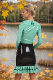 Waterfront Waitress Womens Latex Skirt Ruffled Hem