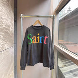 Saint m hoodie - spring/autumn - s.m - colorful letter graphic - crew neck pullover - long sleeve - wholesale