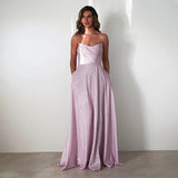 Women's dress amazon fashion banquet dress ins sequin big skirt tube top sexyfashion slit dress