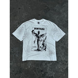 saint m t shirts  s.m graffiti angel graphic crew neck short sleeve tee