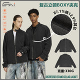 Street stand-up collar jacket distressed men's outwearfall and winteramerican retroboxy short wide tops