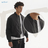 Etai men's | american streetwear short bomber jacket - minimalist solid color, multi-functional water-resistant zip-up jacket