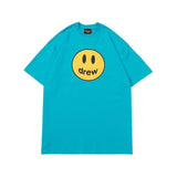 Drew house t-shirt - spring/summer collection - d@ew smiley face letter print crew neck pullover short sleeve - wholesale single piece