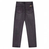 Drew house pants spring & fall d@ew smiley hole straight-legcasualjeans