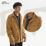 Etai men's clothing autumn/winter cross-border men's fleece-lined outerwear premium streetwear hooded casual jacket