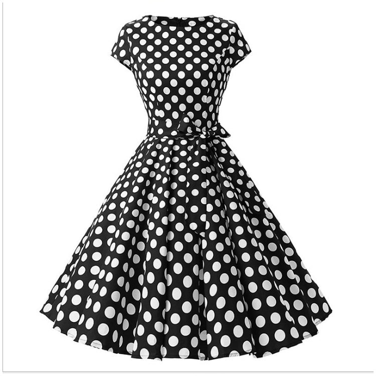 Betty Draper Valentine's Day Dress Vintage Dress round Neck Swing Dress