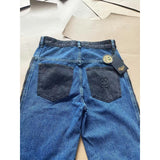 Drew house pants early autumn d@ew patchworkembroiderletter denim straight-leg pants