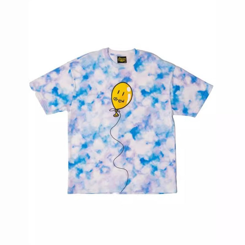 Drew house t shirt spring and summer d@ew tie-dye pattern round neck pullover short sleeves
