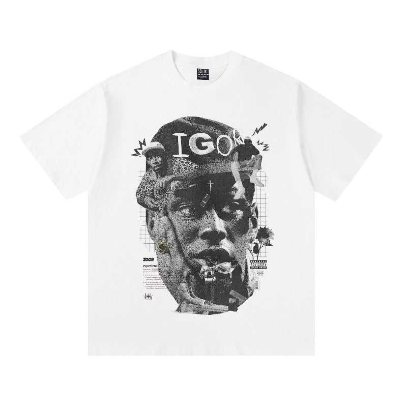 saint m t shirts  s.m character avatar graphic crew neck pullover short sleeve t-shirt - wholesale