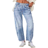 Women's pants - in stock - cross-border fashion - european & american retro - loose fit - high waist - straight leg - wide leg - jeans - trousers - women's
