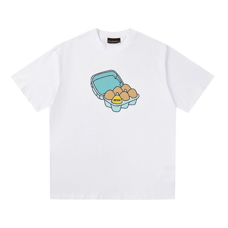 Drew house t shirt spring and summer d@ew egg pattern round neck pullover short sleeves