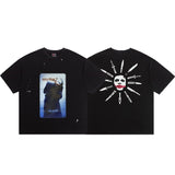 saint m t shirts  s.m clown knife graphic crew neck pullover short sleeve t-shirt - wholesale
