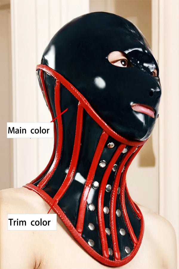 Men Latex Hood And Neck Corset