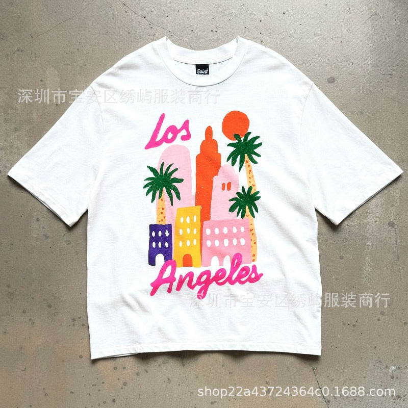 saint m t shirts  s.m. los angeles exclusive crew neck pullover short sleeve tee - wholesale