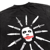saint m t shirts  s.m clown knife graphic crew neck pullover short sleeve t-shirt - wholesale