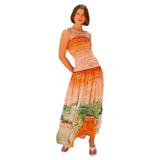 Women's dress: amazon foreign trade women's apparel independent website summer sexy bandeau backless fashion gradient color pleated maxi dress