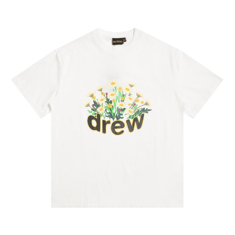 Drew house t-shirt - spring/summer collection - d@ew - floral print crew neck pullover short sleeve - wholesale