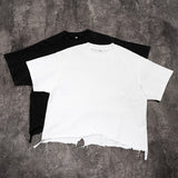 Etai men's clothing high-quality pure cotton distressed boxy short-sleeve men's t-shirt - vintage streetwear ripped tee