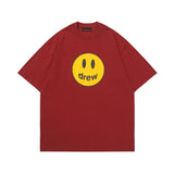 Drew house t-shirt - spring/summer collection - d@ew smiley face letter print crew neck pullover short sleeve - wholesale single piece