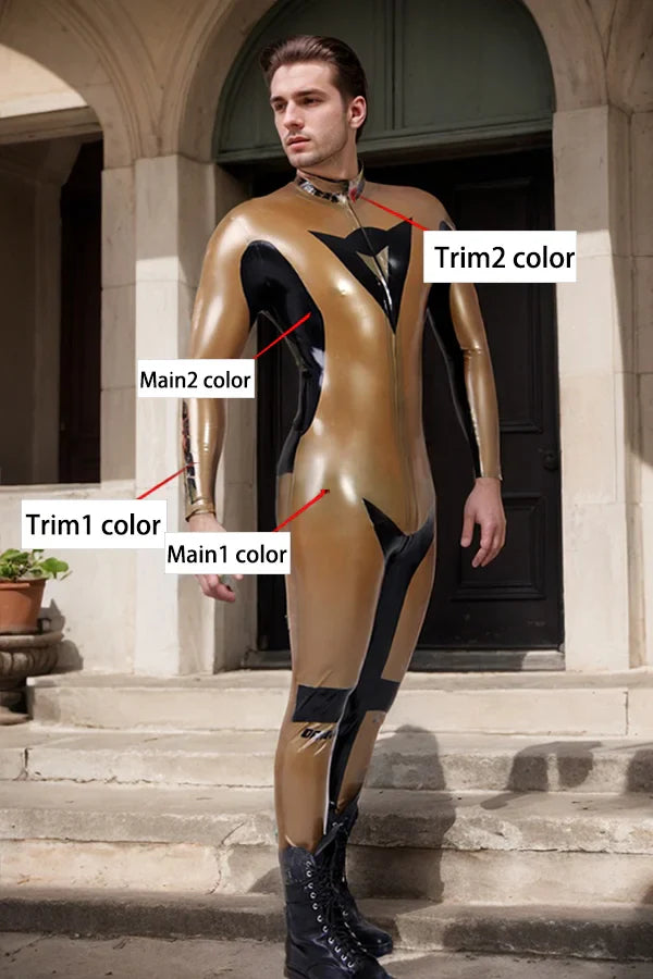 Man Latex Catsuits MotoGP Biker Suit