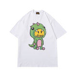 Drew house t-shirt - spring/summer d@ew cartoon dinosaur print crew neck pullover short sleeve