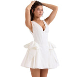 Women's dress - export fashion, european & american cross-border temu summer dress - sexy deep v-neck, low-cut, tummy control, slimming, boned mini skirt