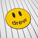 Drew house t-shirt - spring/summer d@ew striped smiley face letter print crew neck pullover short sleeve
