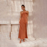 Women's dress - european & american cross-border amazon spring/summer sexy solid color slim-fit sleeveless backless elegant dress