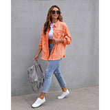 Women's european and american style mid-length frayed hem distressed denim jacket - autumn/winter long sleeve casual turn-down collar top