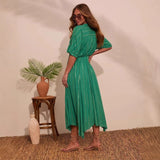 Women's printed beach cover-up dress - perfect for cross-border e-commerce, sun protection, and beach vacations