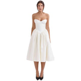 Women's dress: european and american style sexy bandeau dress - summer sweet & spicy hot girl skirt - high-end open back midi dress for export
