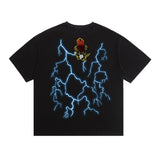saint m t shirts  s.m. tear-stain lightning pattern crewneck pullover short sleeve t-shirt - wholesale