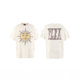 saint m t shirts  s.m smiley sun graphic crew neck pullover short sleeve t-shirt - wholesale