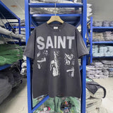 saint m t shirts  s.m character & letter graphic crew neck pullover short sleeve t-shirt - wholesale