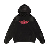 Saint m hoodie - autumn/winter s.m vintage angel letter graphic pullover hoodie - wholesale single piece