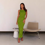 Women's dress - spring/summer european & american style - backless, water ripple sleeveless sexy dress - slim fit bodycon skirt