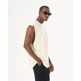 Etai men's clothing european and american fashionable brand high street heavy loose edge pure cotton t-shirt loose sleeveless neutralretro vest