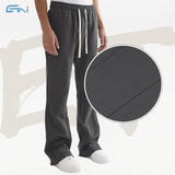 Etai men's clothing high-quality loose-fit casual cotton flare sweatpants - american street style raw hem drawstring flare pants