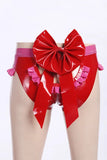 Women latex briefs Ruffle Playful Bow Detail