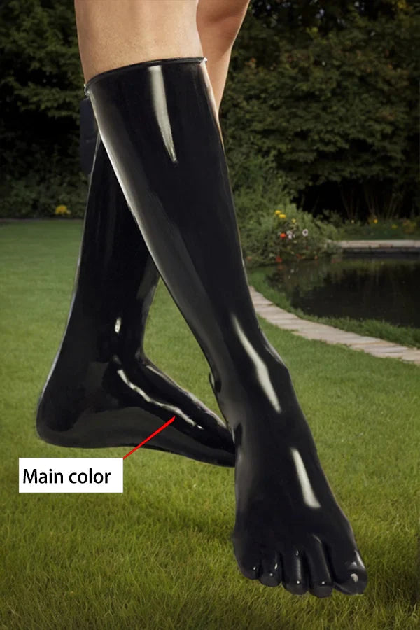 Women Latex Accessories Black Toe Socks
